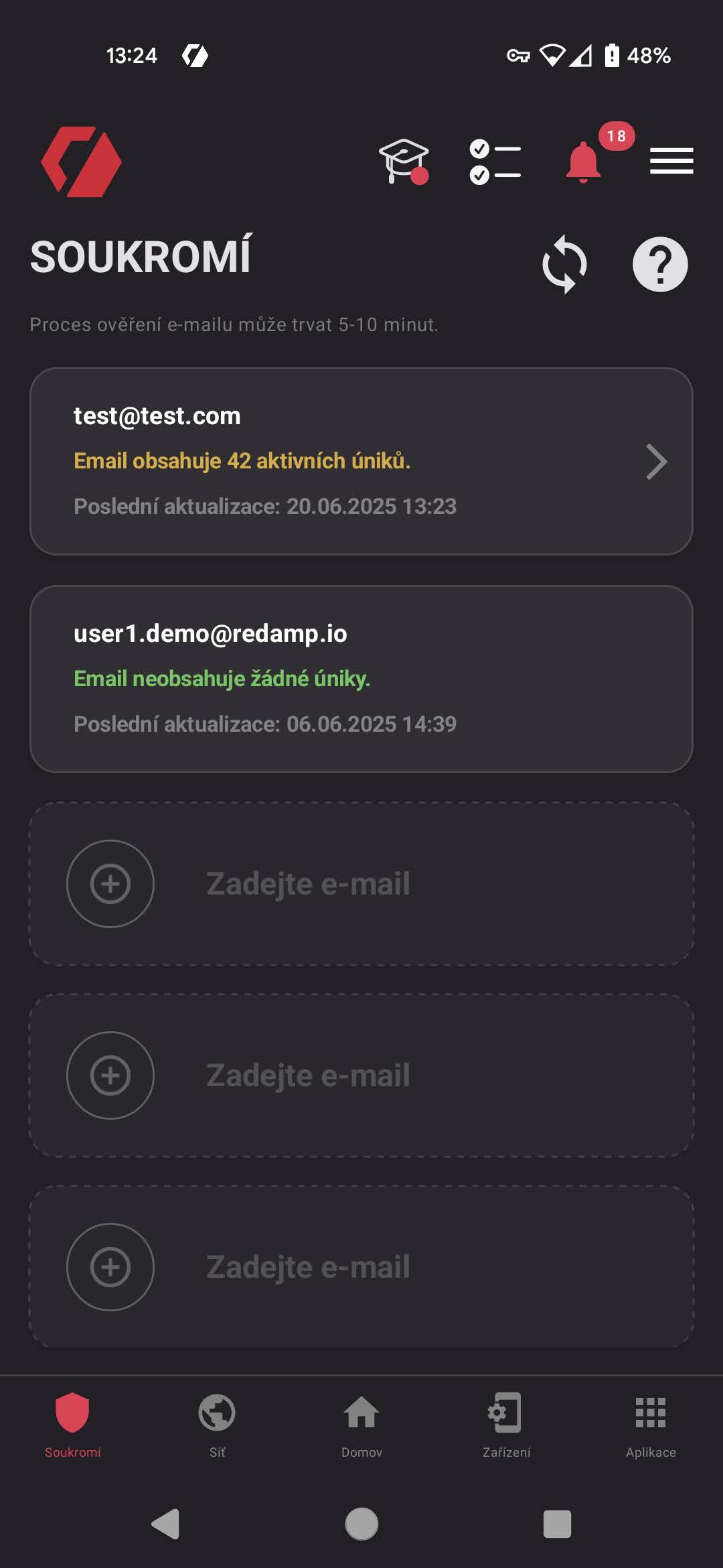 Redamp.io | Funkce Privacy v Redamp.io