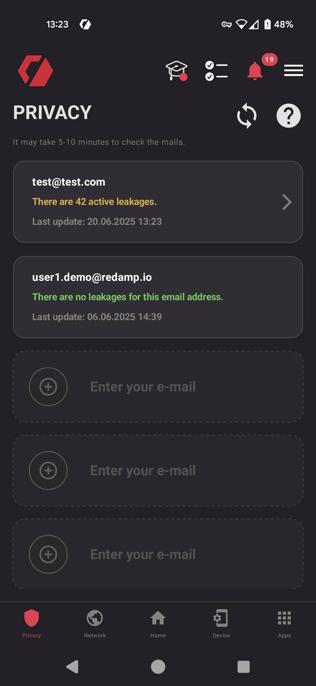 Redamp.io | Privacy feature in Redamp.io