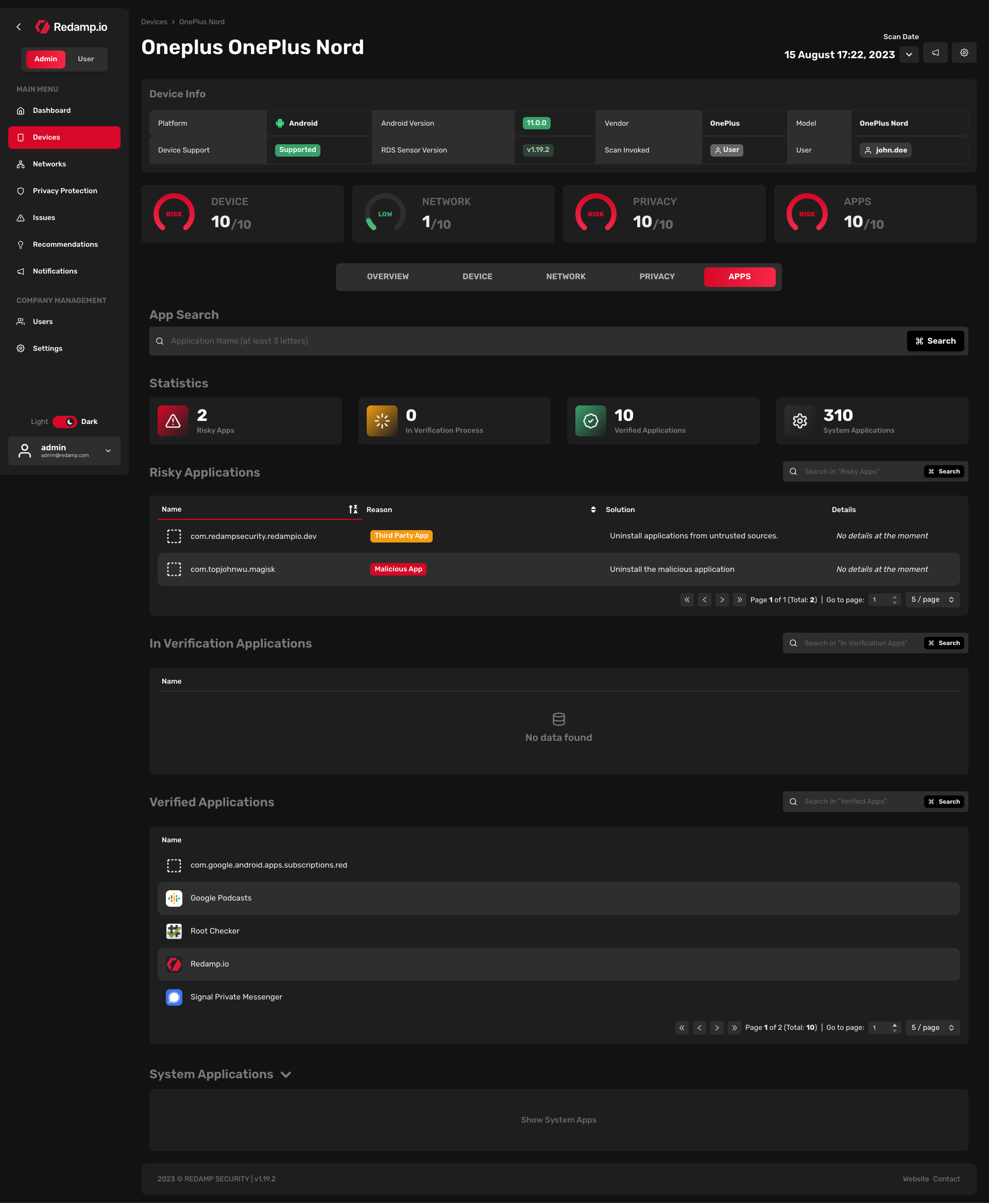 Web Console | Device Detail