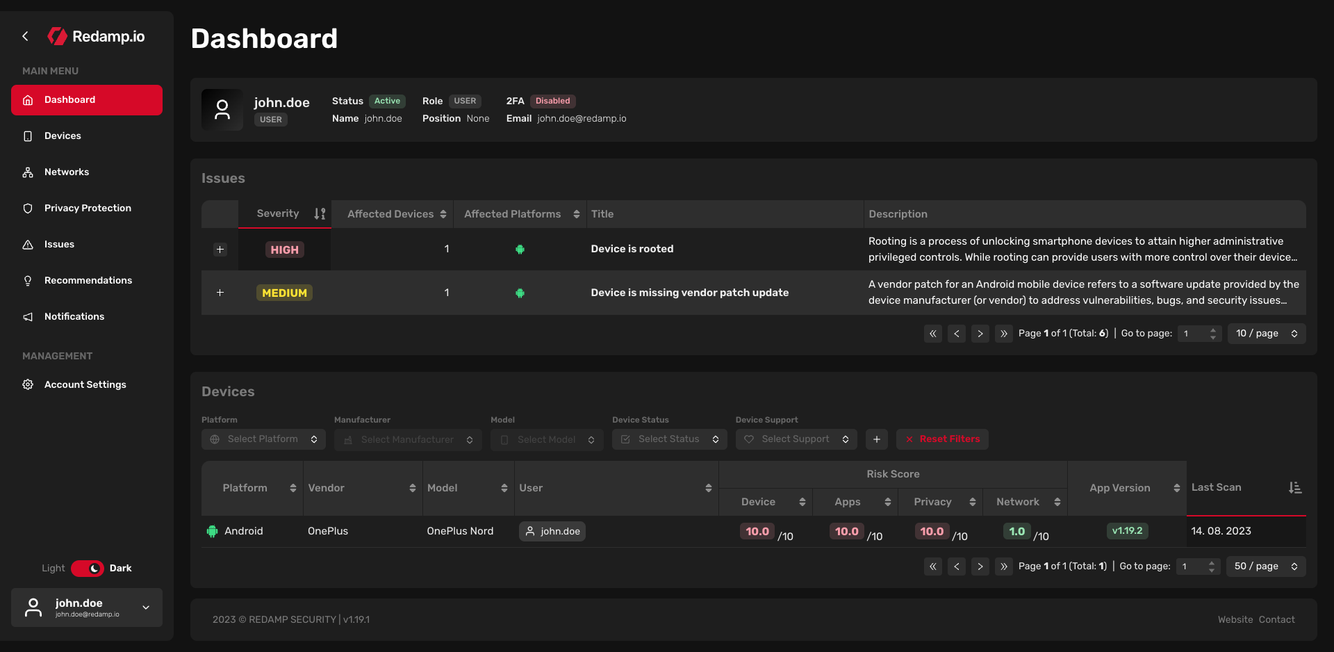 Web Console | Dashboard