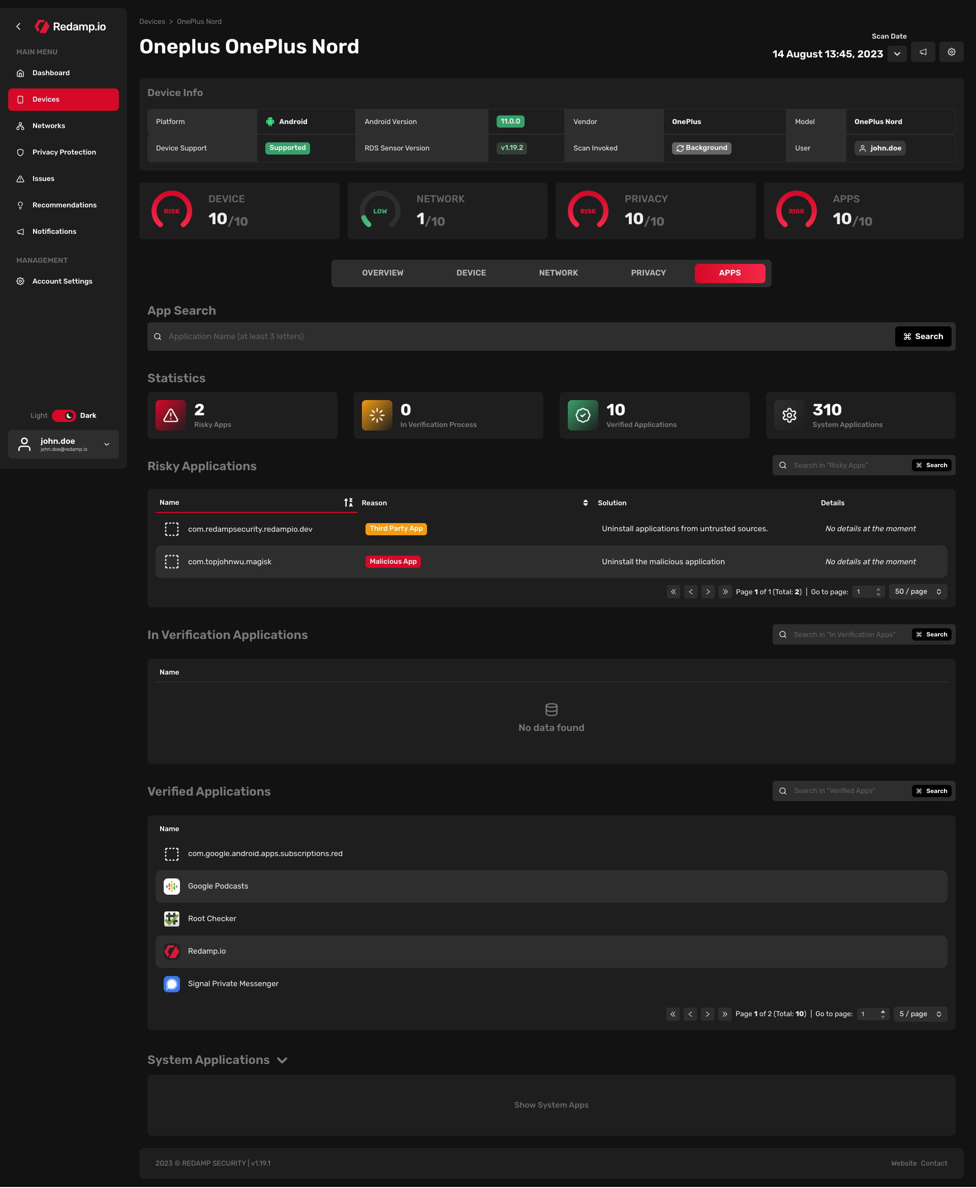 Web Console | Device Detail