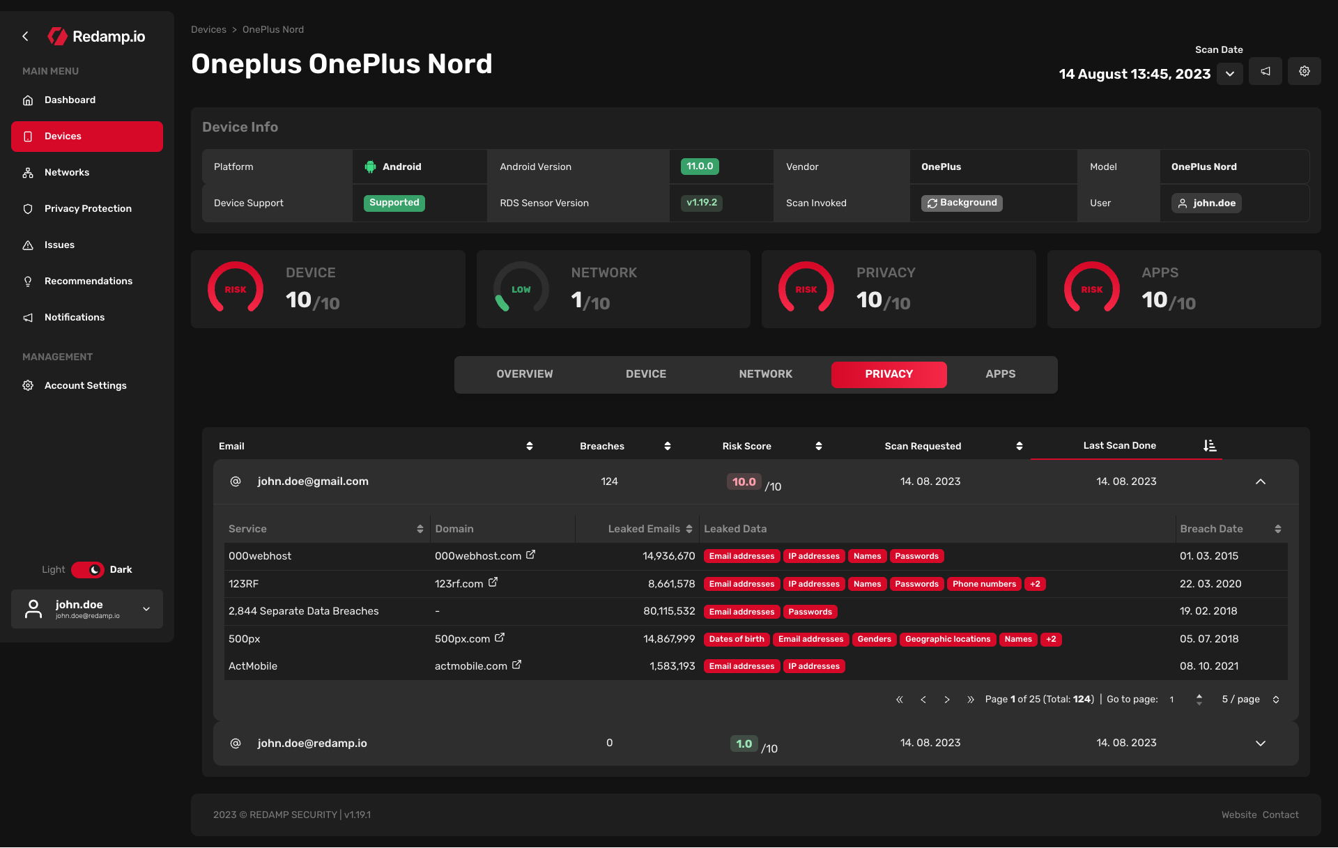 Web Console | Device Detail