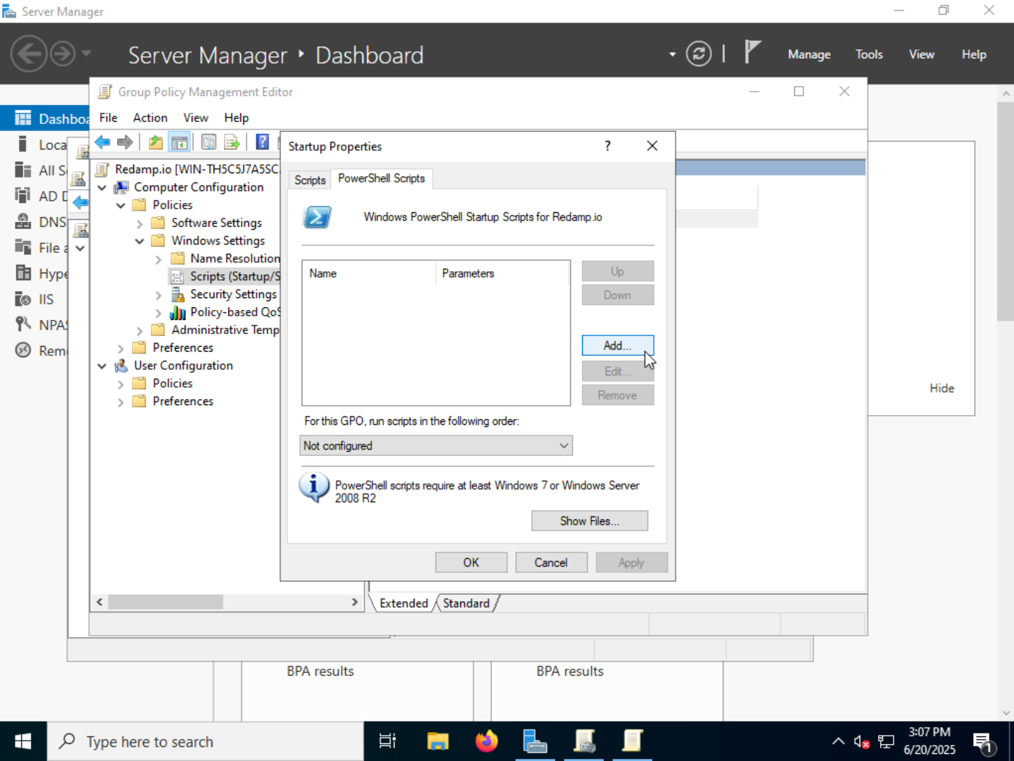 Redamp.io | Add PowerShell script