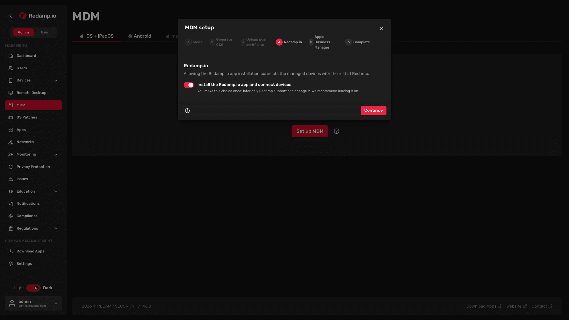 Redamp.io | MDM setup - Redamp.io