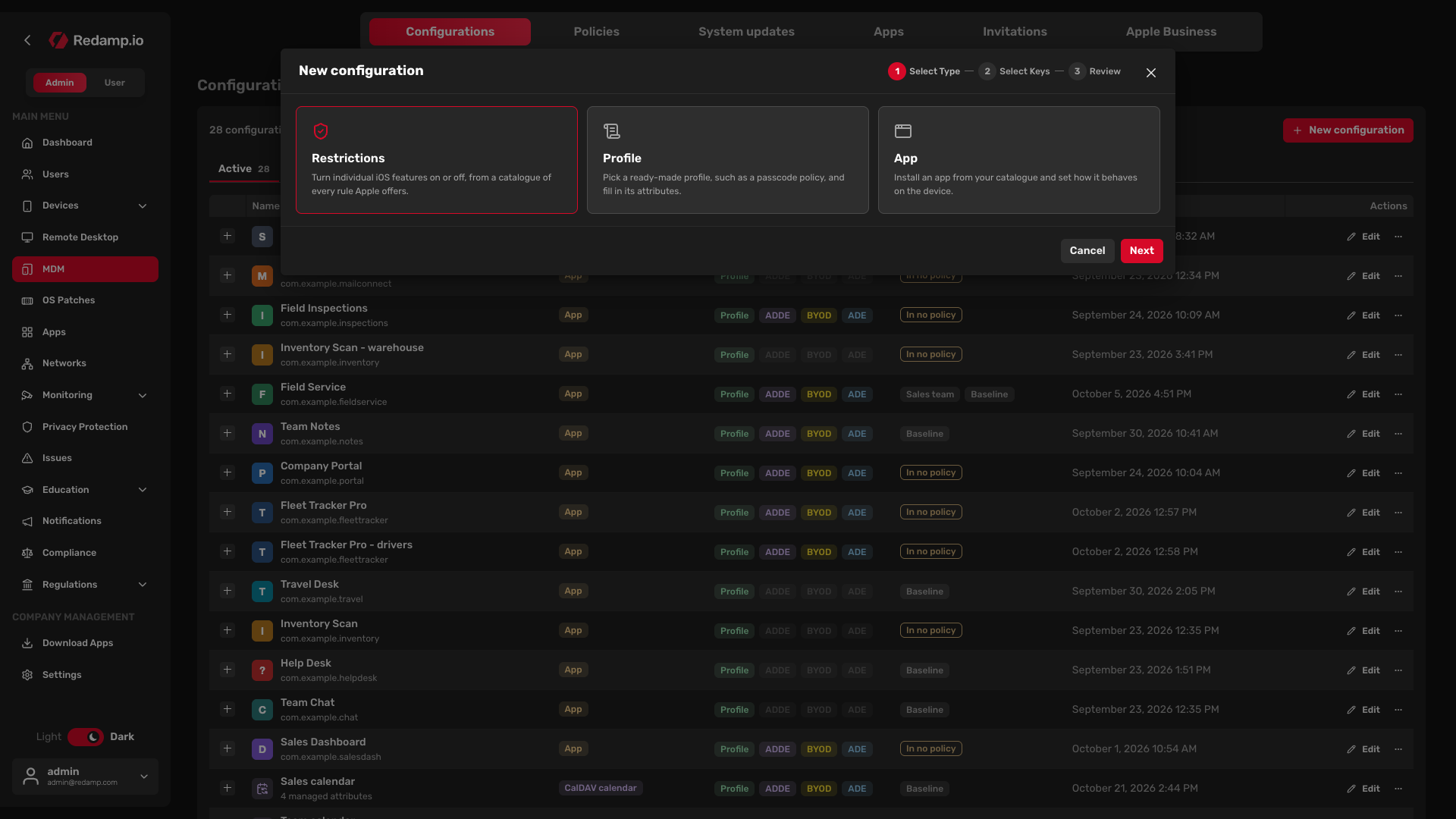 Redamp.io | New configuration
