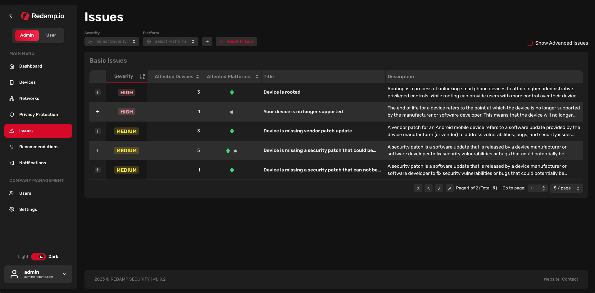 Web Console | Issues