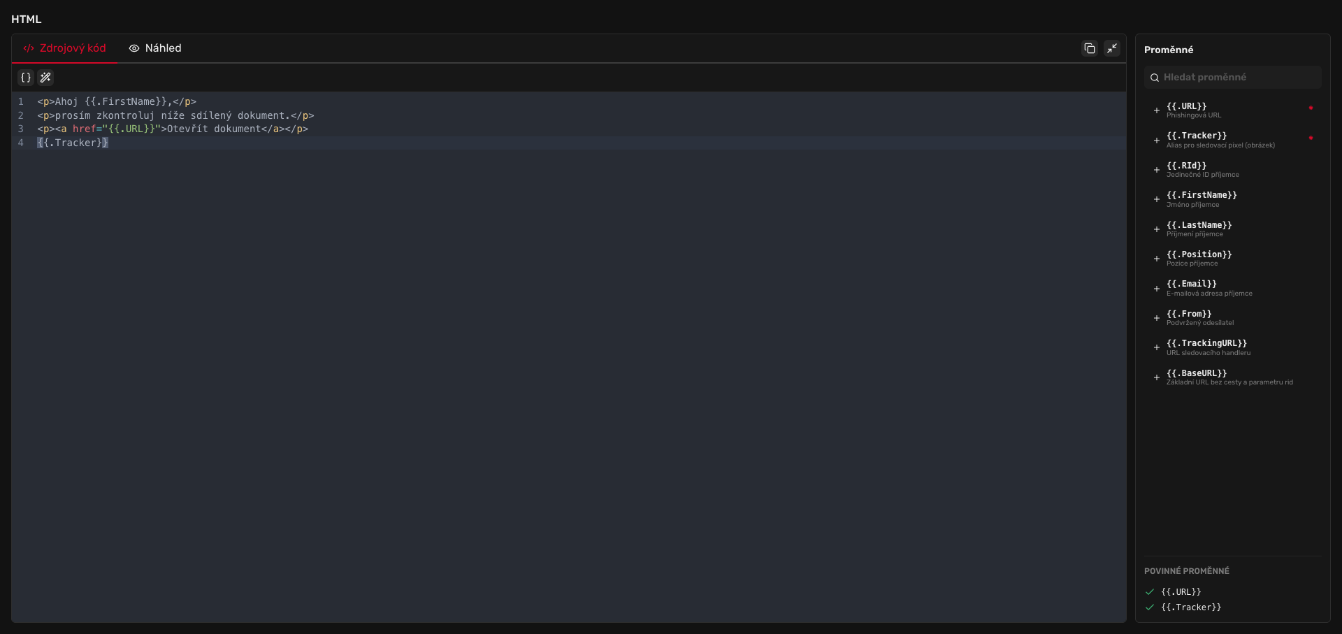 Redamp.io | HTML editor zvětšený na celou obrazovku